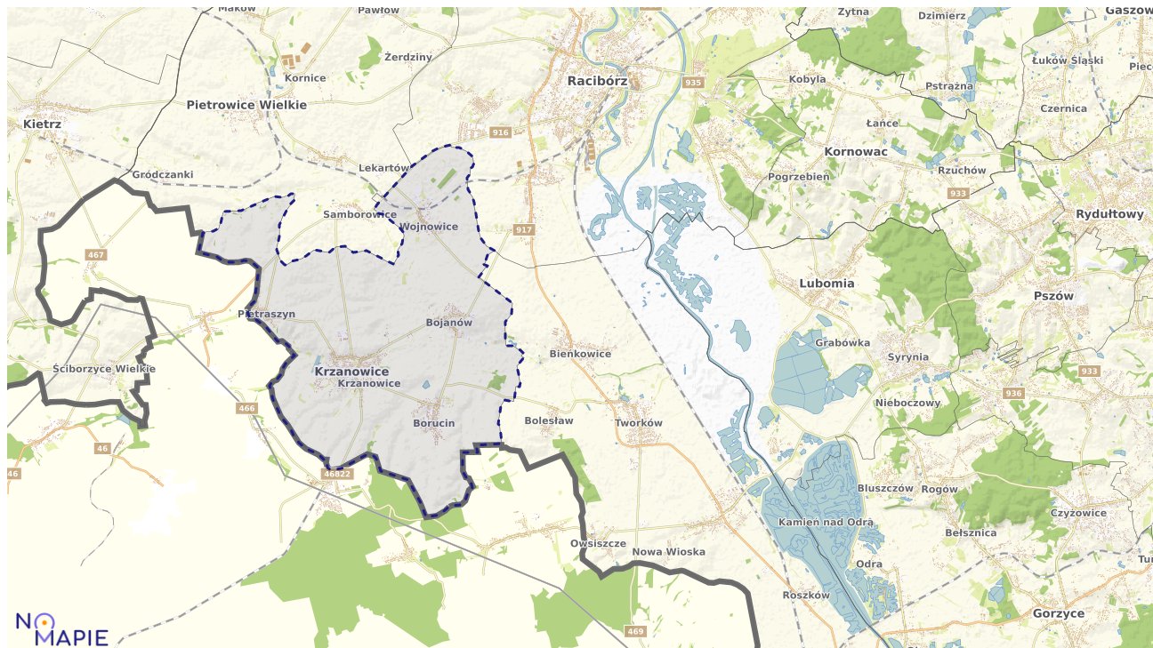 Mapa wyborów do sejmu Krzanowice